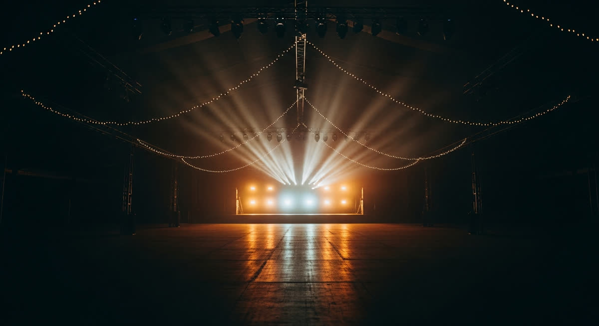 Concept lighting study for the event lane — not a delivered film